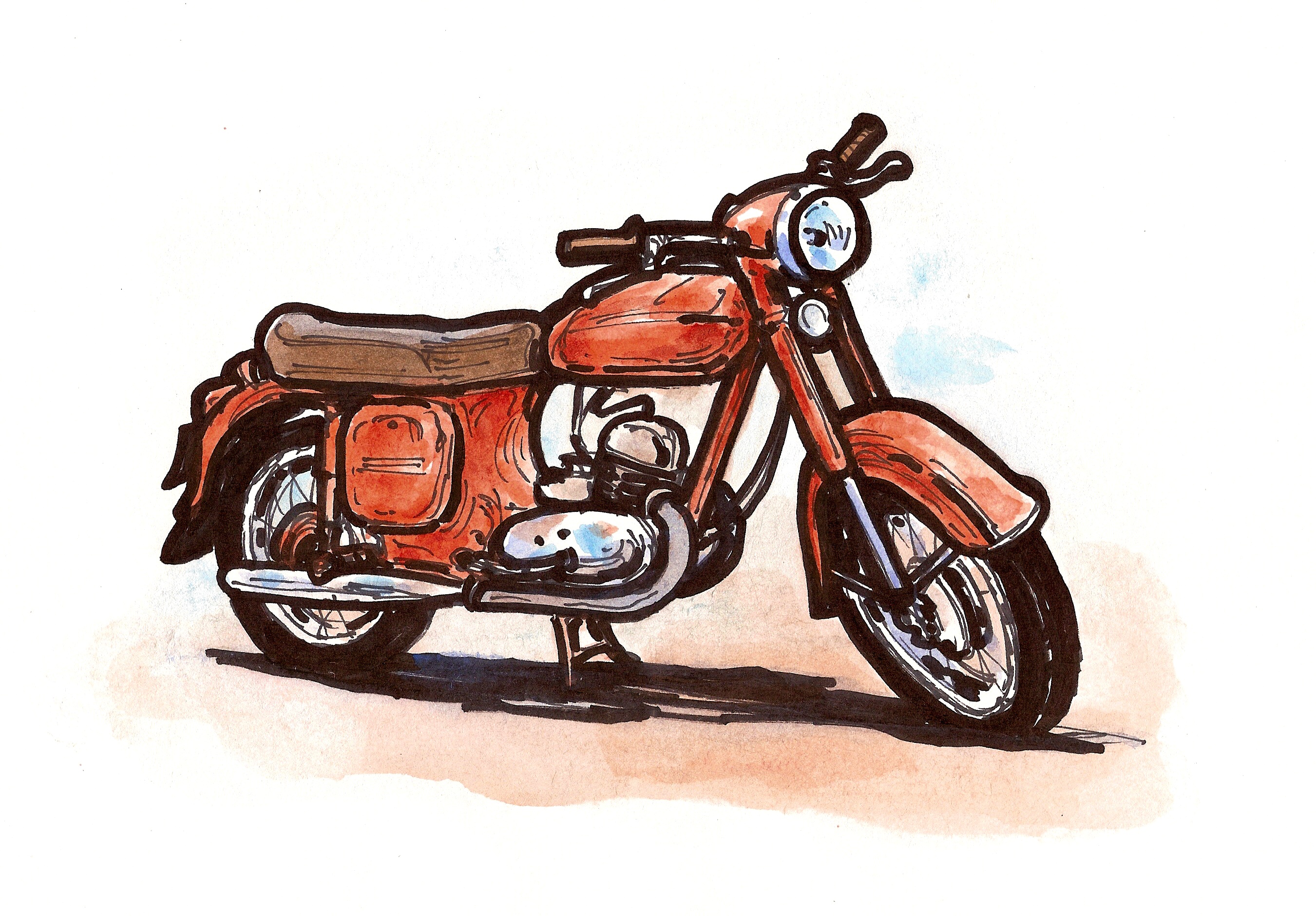 motorka JAWA - ilustrace učebnice