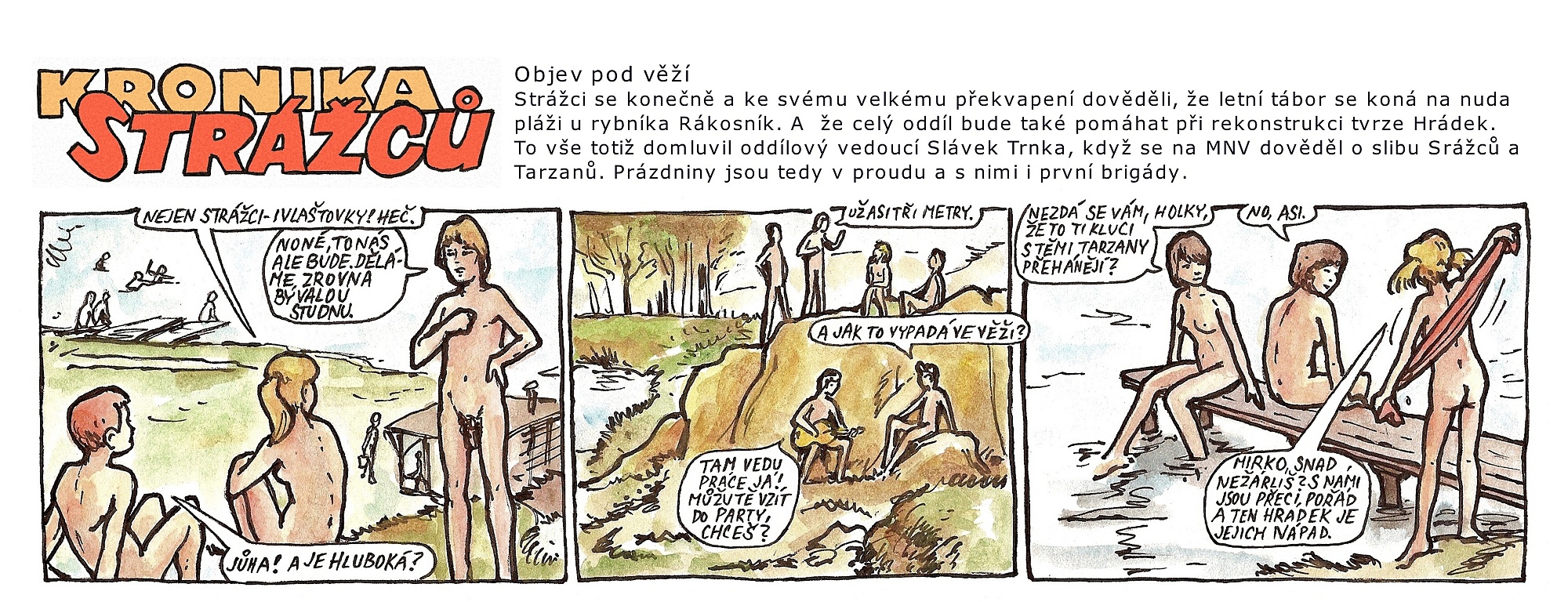 Ukázka z naturistické verze komiksu „Kronika Strážců“